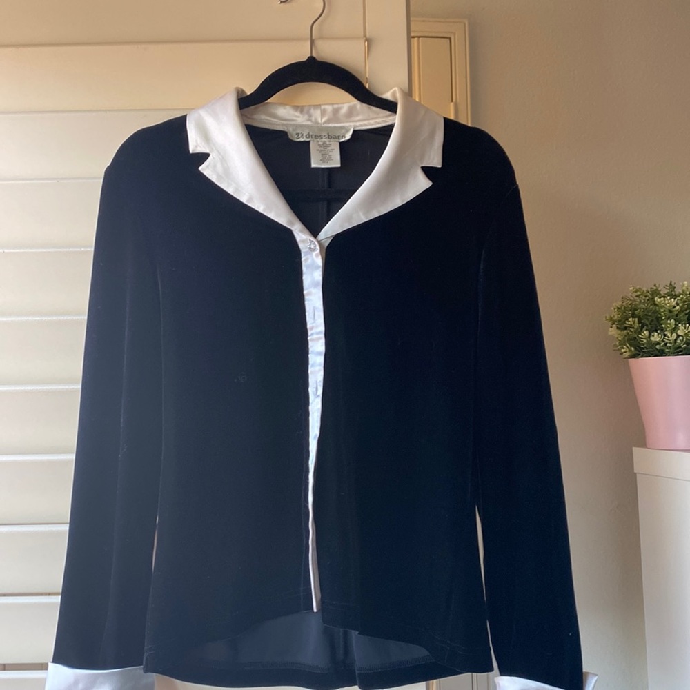 Black Velvet and White Silk button up
